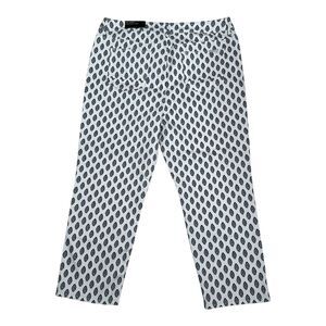Chico’s Women Size‎ 2.5 US 14 White/Black Girlfriend Long Pants The So Slimming